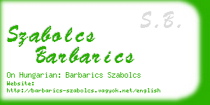 szabolcs barbarics business card